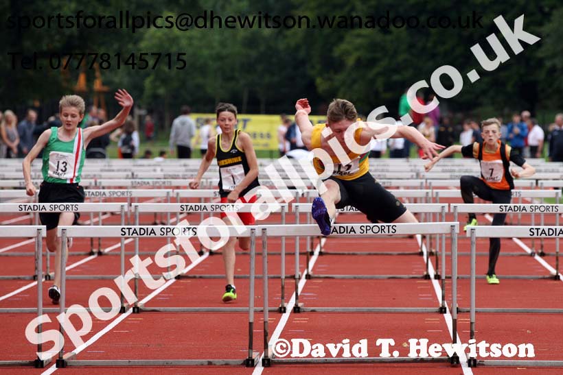 Mens and Boys hurdles at the Northern Inter-Counties under-17s and 15s at Witton Park, Blackburn. Photo: David T. Hewitson/Sports for All Pics